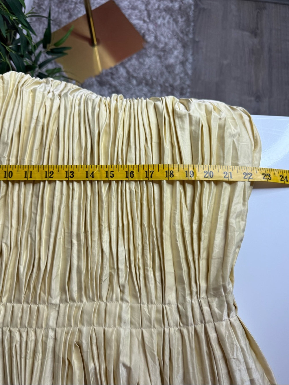 NEW JIL SANDER Cream Plissé Satin Pleated Midi Dress Sz US 4 - Picture 11 of 14
